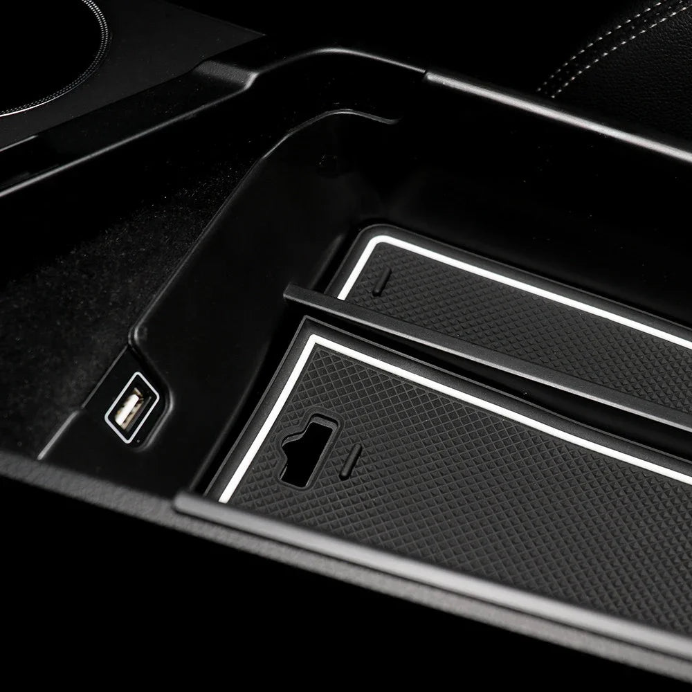 Car Center Contral Storage Box Armrest Organizer Tray For Genesis G70 2019 2020 2021 2022 Stowing Tidying Part