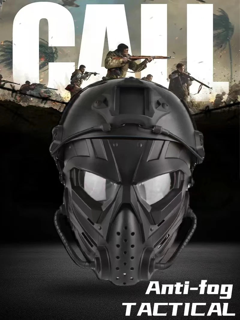 ZLang Tactical Airsoft Helmet With Full Face Mask For Hunting Cos Paintball Shooting Alien Mask and ABS Fast Helmet Protection