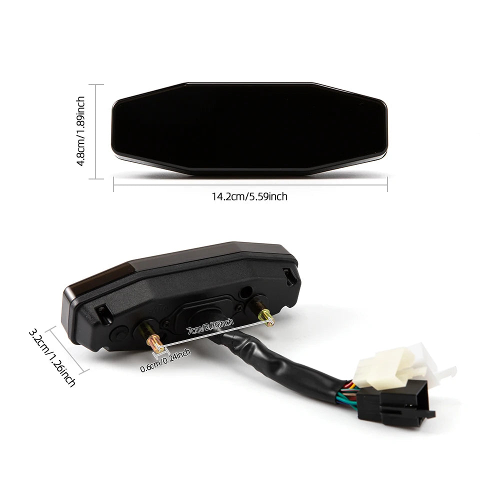 12V Universal Motorcycle Speedometer Digital Speed Meter LED Oil Gauge Tachometer Dashboard Instrument Panel Meter LCD Display