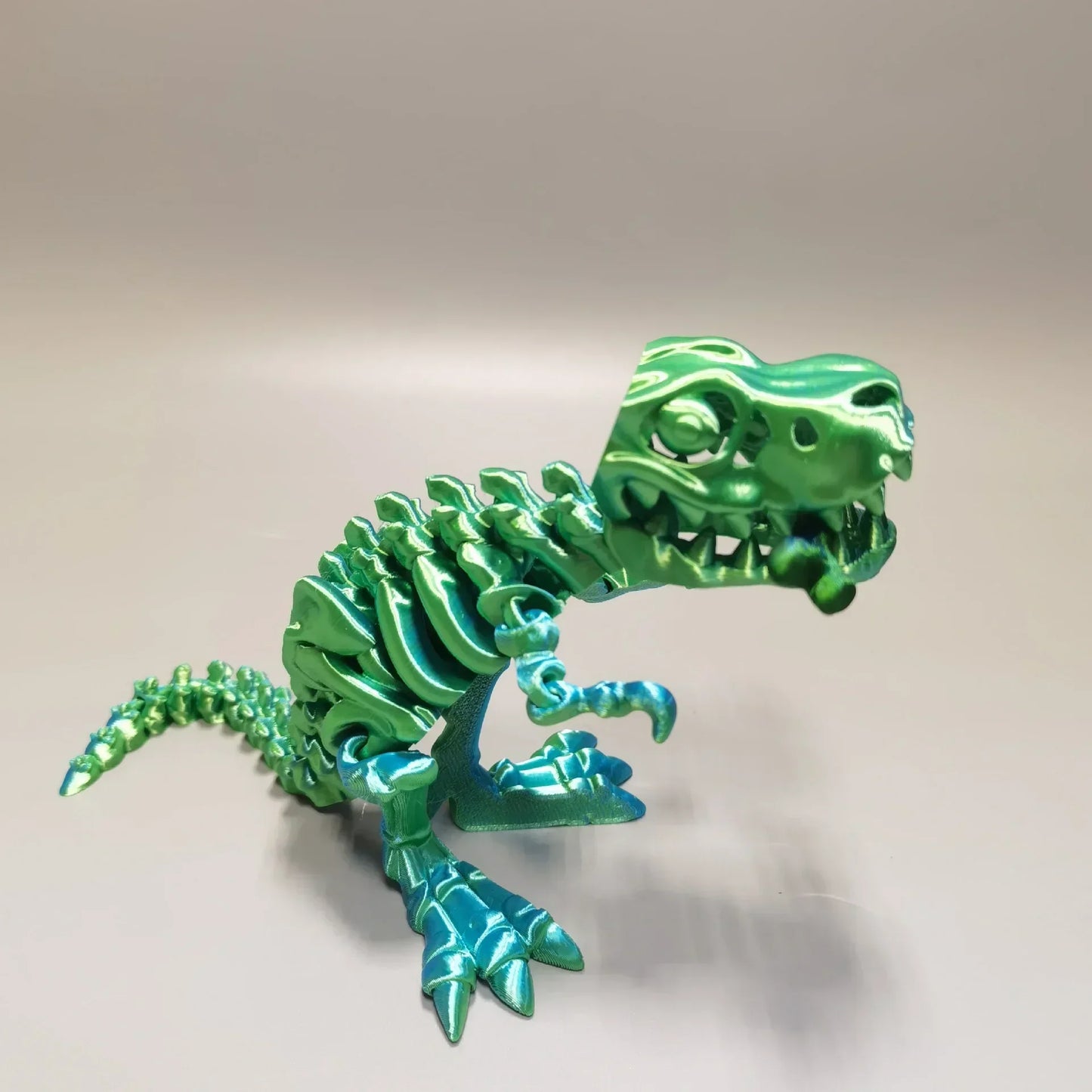 4Pcs Tyrannosaurus Rex Fossil Dragon 3D Printing Skull Dragon Movable Joint Decoration Toy Can Stand Big-mouth Dinosaur Model