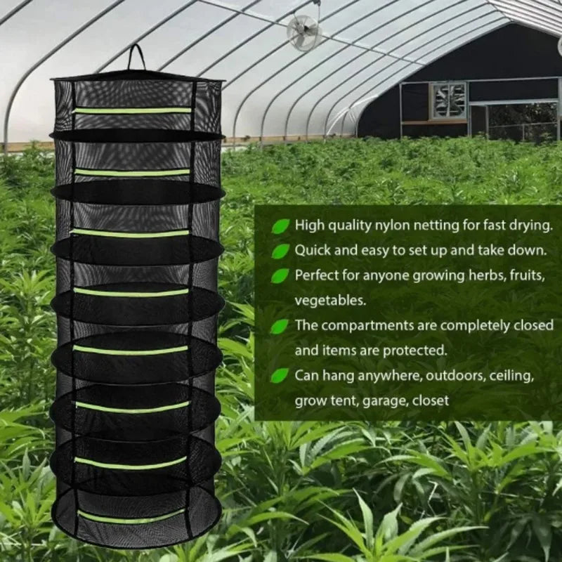 Folding Dry Rack Herb Vegetable Dryer 2-8Layers Drying Net for Fish Herbs Hanging Basket with Mesh Flowers Buds Plants Organizer