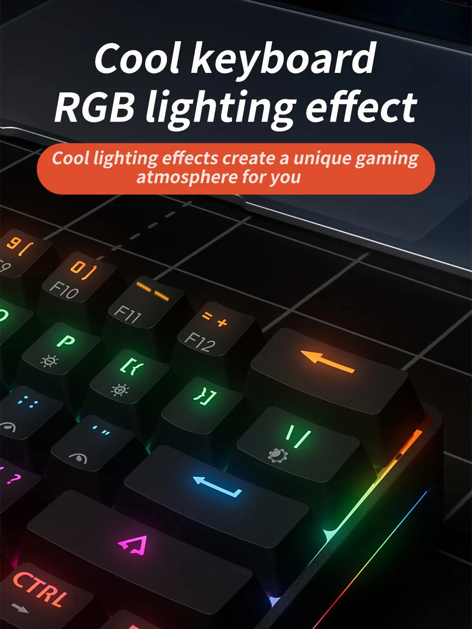 MUCAI 61USB Wired Mechanical Keyboard Red Axis 61 Keys Hot Swappable Interface RGB Lighting Compact Practical Design