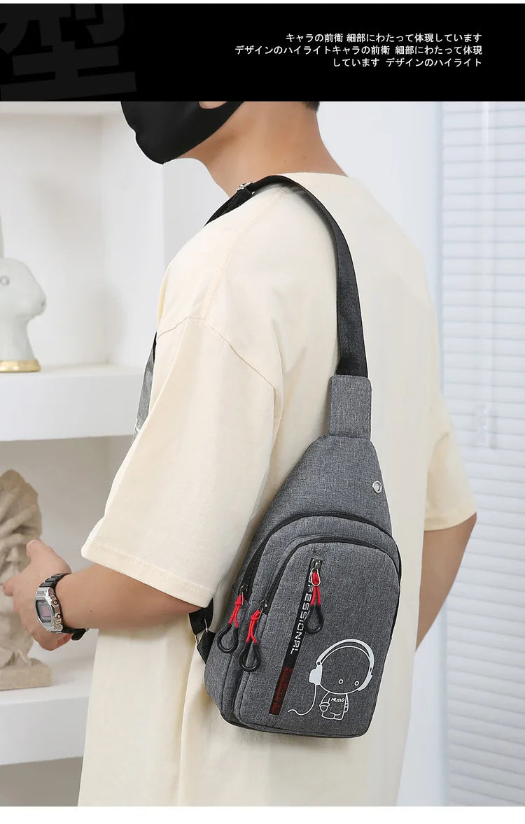 Men's and women's crossbody bag outdoor sports running glow-in-the-dark bag casual men's and women's chest bag