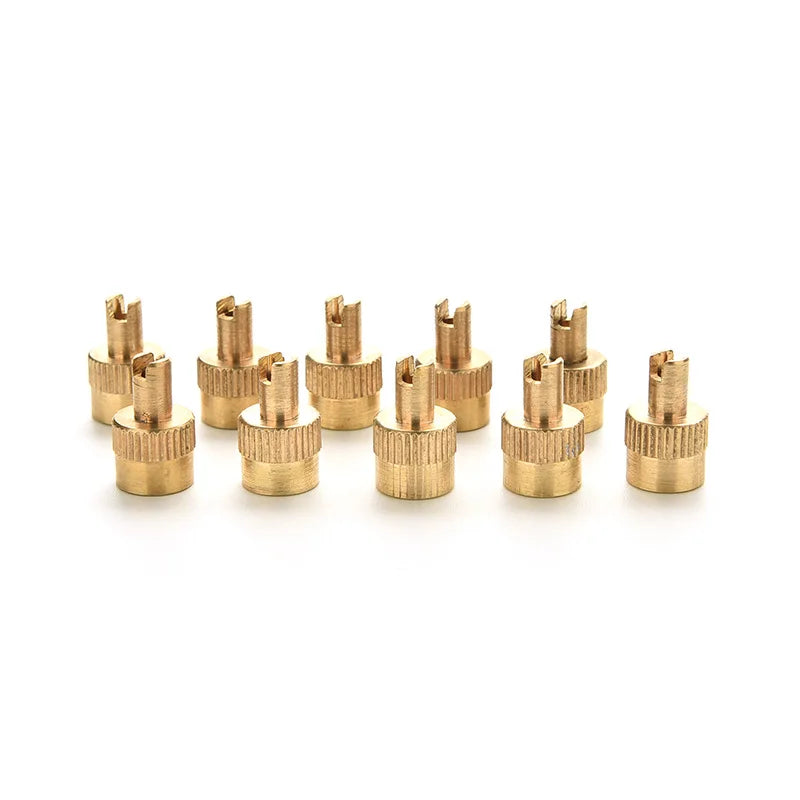 4pcs/10pcs/12pcs Slotted Head Valve Stem Caps with Core Remover Tool for Car Motorcycle Valve Caps Steel Copper