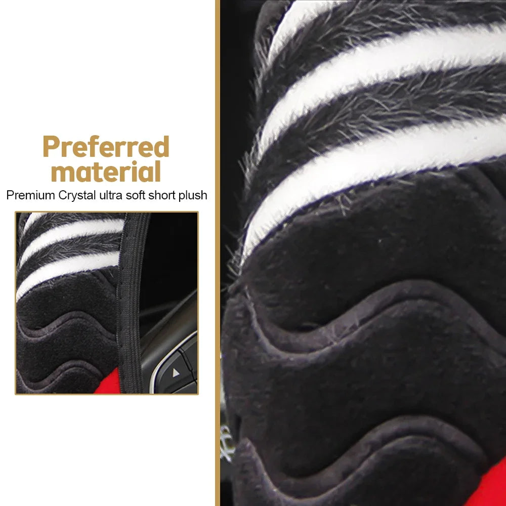 Universal Car Steering Wheel Cover Little Monster Styling Decor Steering Wheel Elastic Covers for Men Women Winter Plush Warm