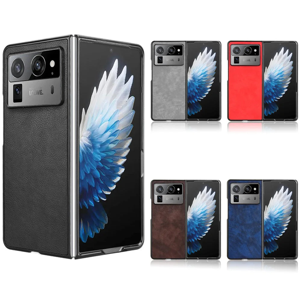 For Tecno Phantom V Fold 2 Case Luxury Leather Skin Texture Ultra Thin Slim Back Cover For Tecno Phantom V Fold2 Phone Cases