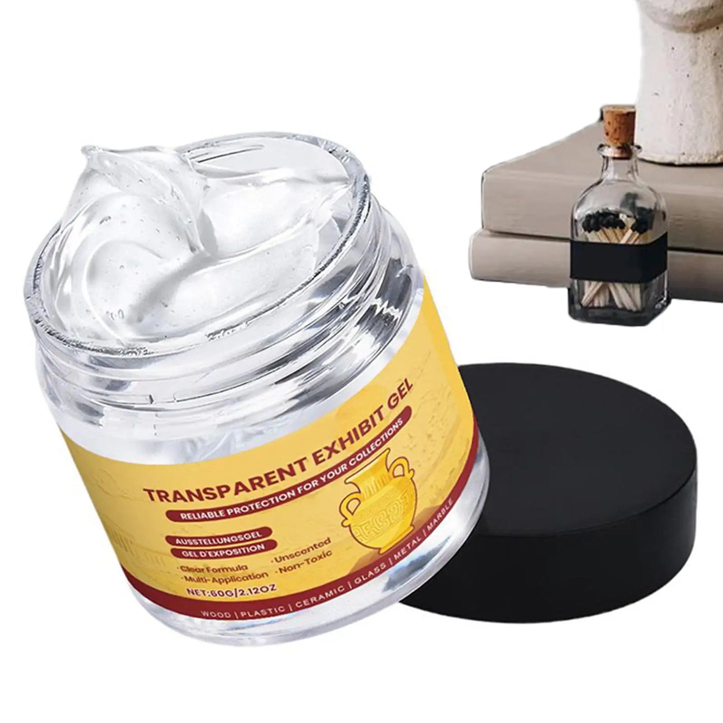 60g Crystal Clear Museum Wax Exhibit Gel Reusable Clear Removable Adhesive For Antiques Glass Ceramics Figures Decorations