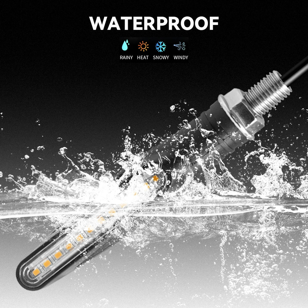 Motorcycle LED Turn Signal Light Amber Flasher LED Flowing Water Indicator Blinker Waterproof Motorcycle Lamp Accessories