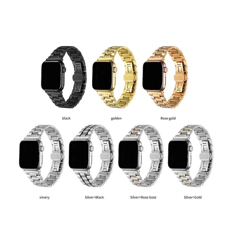 Watch Straps For Apple Watch Band Series 9/8/7/6/5/4/SE Stainless Steel Bracelet For IWatch Series Ultra 49mm 45mm 44mm 41 40mm