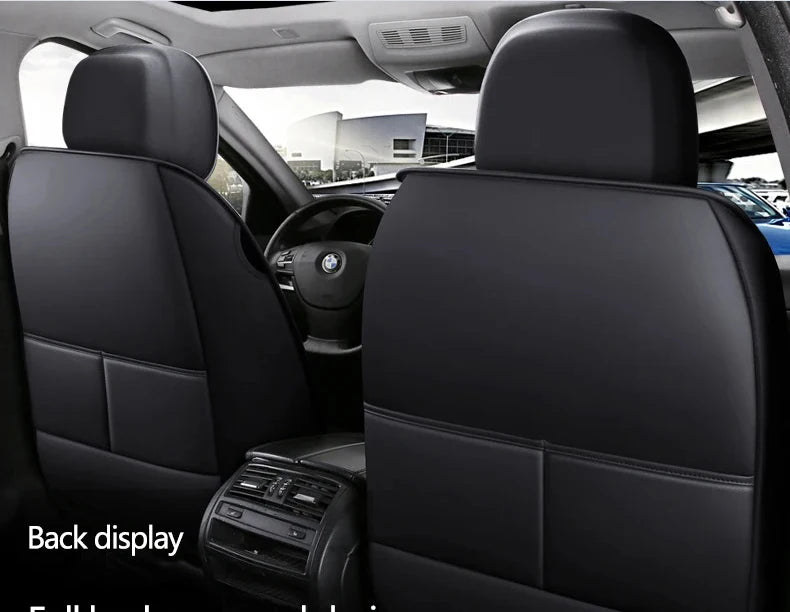 4 Pc Custom Luxury Breathable 3D Four Season Universal PU Leather Car Seat Cover Full Set