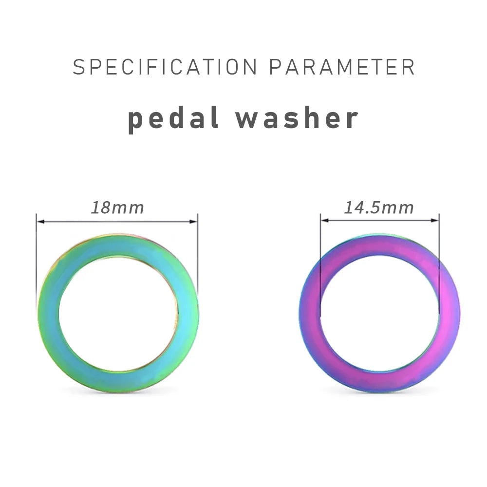 KRSEC 2PCS Bike Titanium Alloy Pedal Washer Spacer Gasket for Mountain Bike Road Bicycle Crank Protection Ring