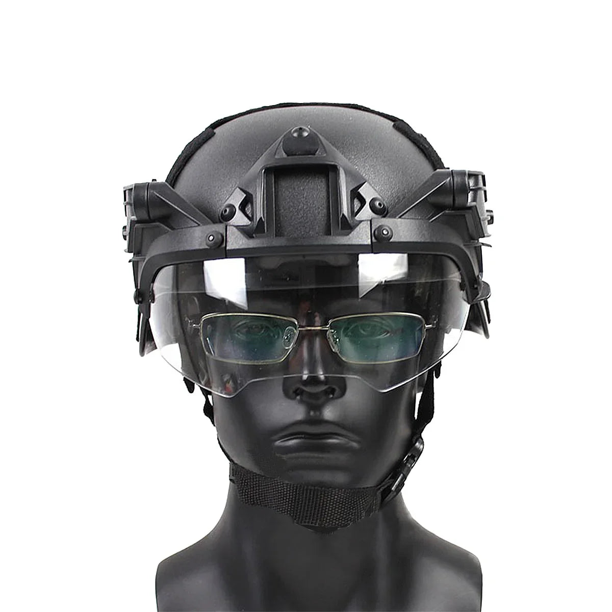 Tactical FAST Helmet Flip Goggles With Half Face Mask Hunting CS Games Airsoft Paintball Mask Helmet Accessories Protect Gear