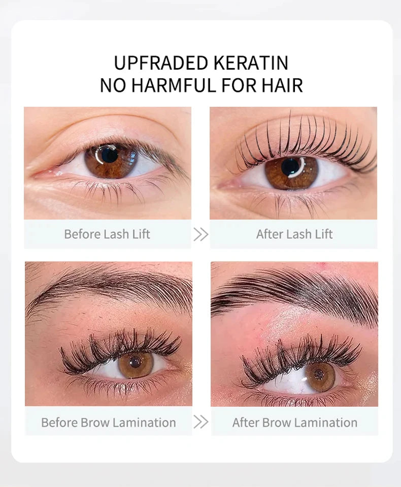 0.34 oz Keratin Eyelash and Eyebrow Lift Set - Durable, Gentle, and Odorless Formula, Get Salon Quality Eyelashes and Eyebrows