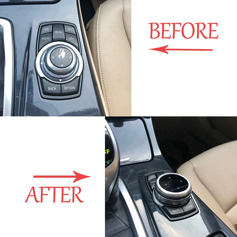 Car Styling Multimedia Buttons Cover iDrive Stickers For BMW F20 F25 F30 F10 F07 E60 E90 E92 E70 E71 F01 F02 E84 F48 X1 X3 X5 X6