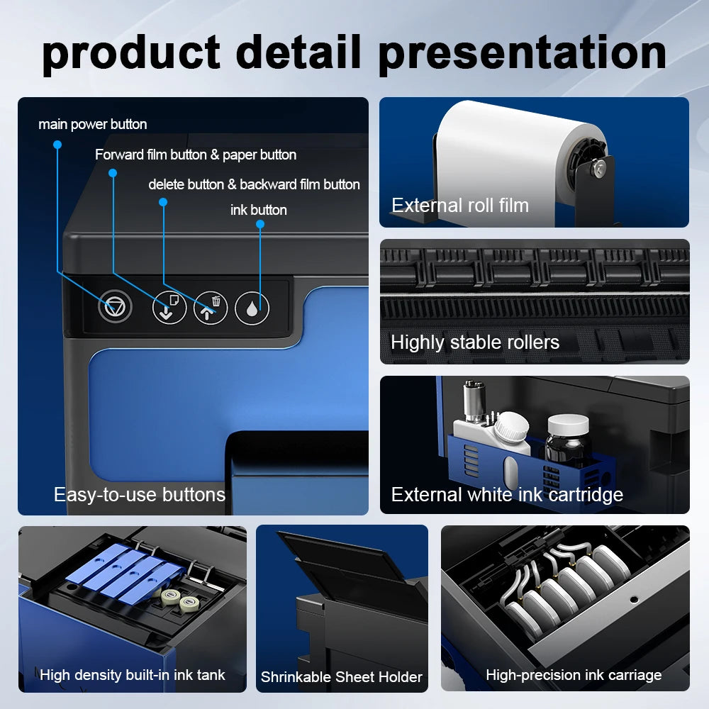 8.2inch A4 DTF Printer For Epson XP600 Directly to Film Transfer Printer T shirt Printing Machine For Fabric L8058 DTF Printer