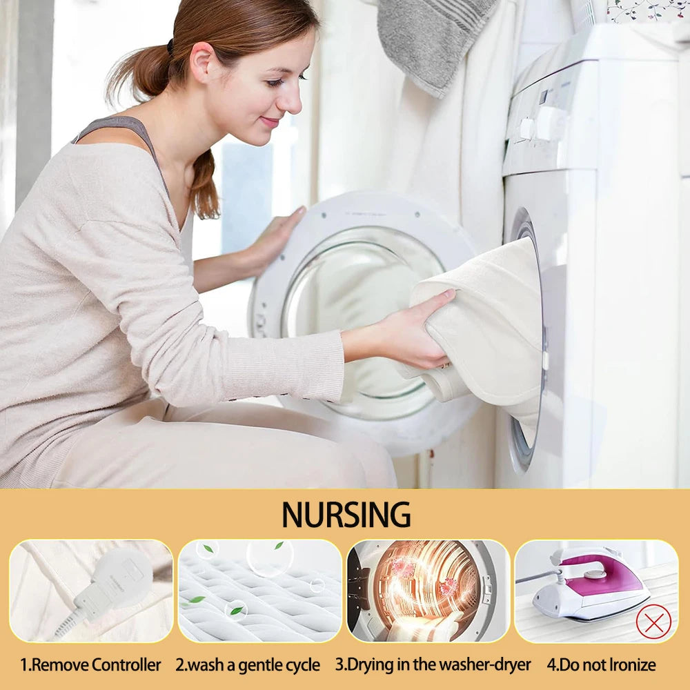 RuiAnBao Electric Heated Blanket Queen Size Double 160*130cm with Timer 220V Thermal Mattress Topper Winter Bed Warmer