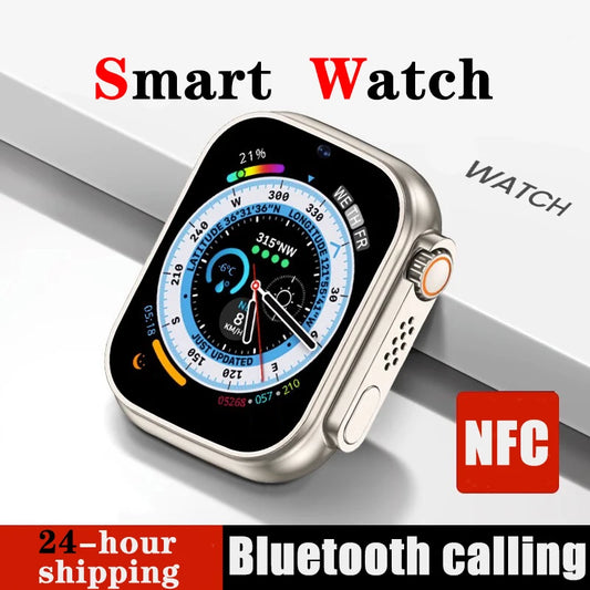 New Watch T800 U2 Smart Watch 49mm 2024 New NFC Men Women GPS Track Bluetooth Call BT Music Games Wireless Charging Smartwatch