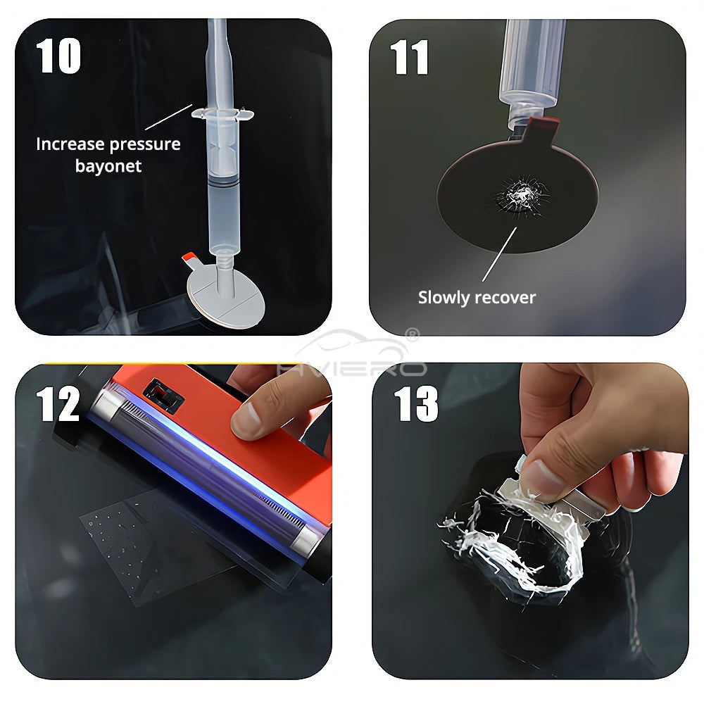 Car Windshield Repair Resin Kit Tools Windscreen Break Scratch Restoration Protective Stickers Glass Cleaner Care No Trace Wash