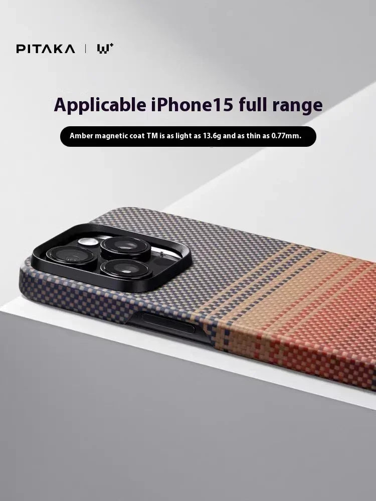 PITAKA Phone Case IPhone 16  15 Pro Max Case Woven Kevlar Carbon Fibre Cover Magsafe Wireless Charging IPhone16 Pro Cover Gifts