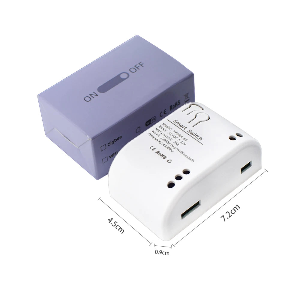 Tuya Smart 4 Channel WiFi RF Momentary Inching Relay Self-Lock Switch Module,DIY WiFi Garage Door Controller, Alexa Google Home