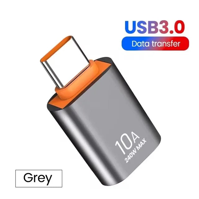 10A OTG Type C Female to USB A Male USB 3.0 to Type-C Converter Fast Charging Data Adapter for Laptop Xiaomi Samsung Oneplus