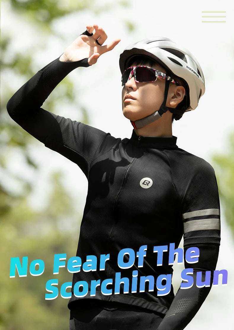 ROCKBROS Ice Fabric Running Camping Arm Warmers Basketball Sleeve Running Arm Sleeve Cycling Sleeves Summer Sports Safety Gear