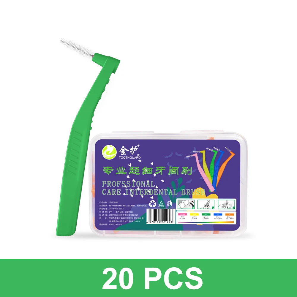 Angled Interdental Brush For Orthodontic Braces Micro Soft Brush For Dental Brackets Cleaning L Shaped Short Handle Brushes