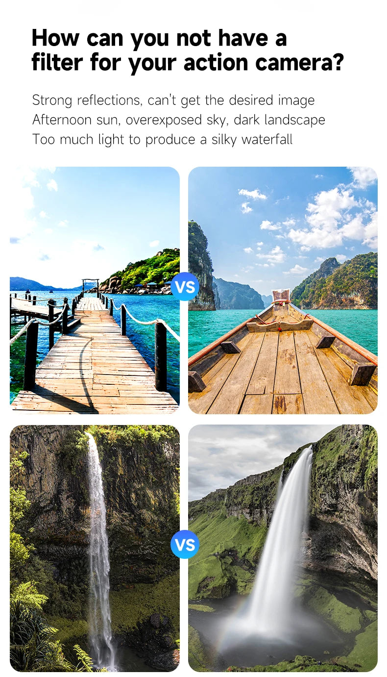 TELESIN CPL ND8 ND16 ND32 Lens Set Aluminium Alloy Frame for DJI OSMO Action 3 4 5pro ND CPL Filter Action Camera Accessories