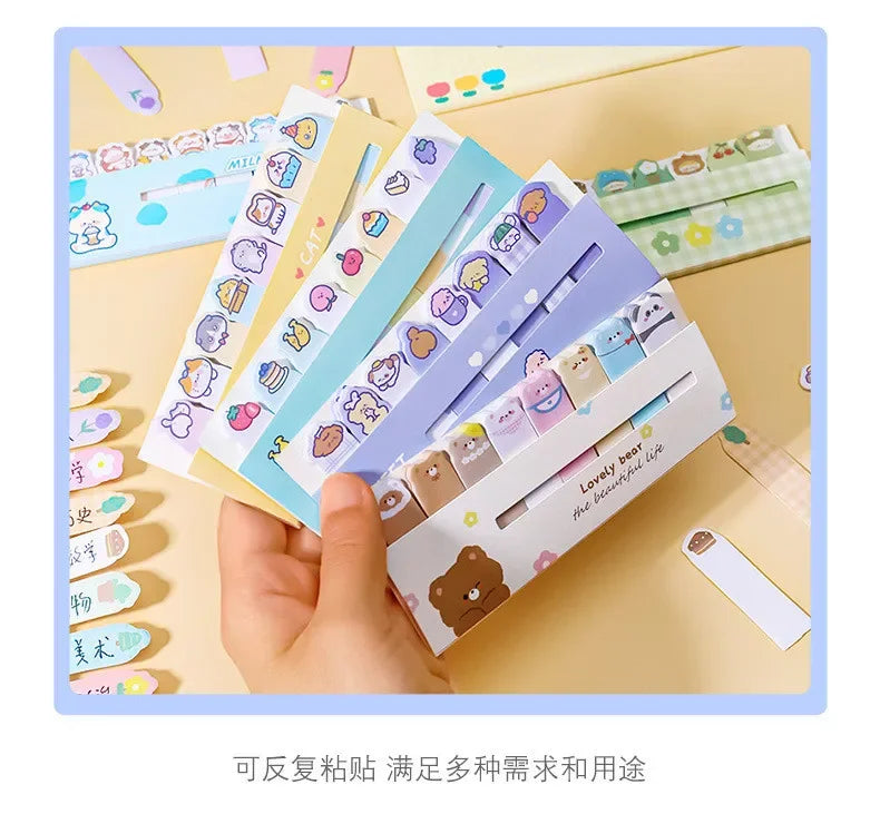 Creative Cute Cartoon Animal Index Stickers Stationery Notebook High Appearance Convenience Stickers Student Supplies