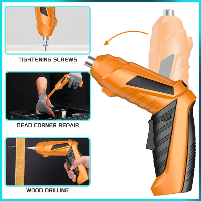Rechargeable Electric Screwdriver Mini Drill Household Multifunctional Automatic Screwdriver Tool for DIY Projects Home Use