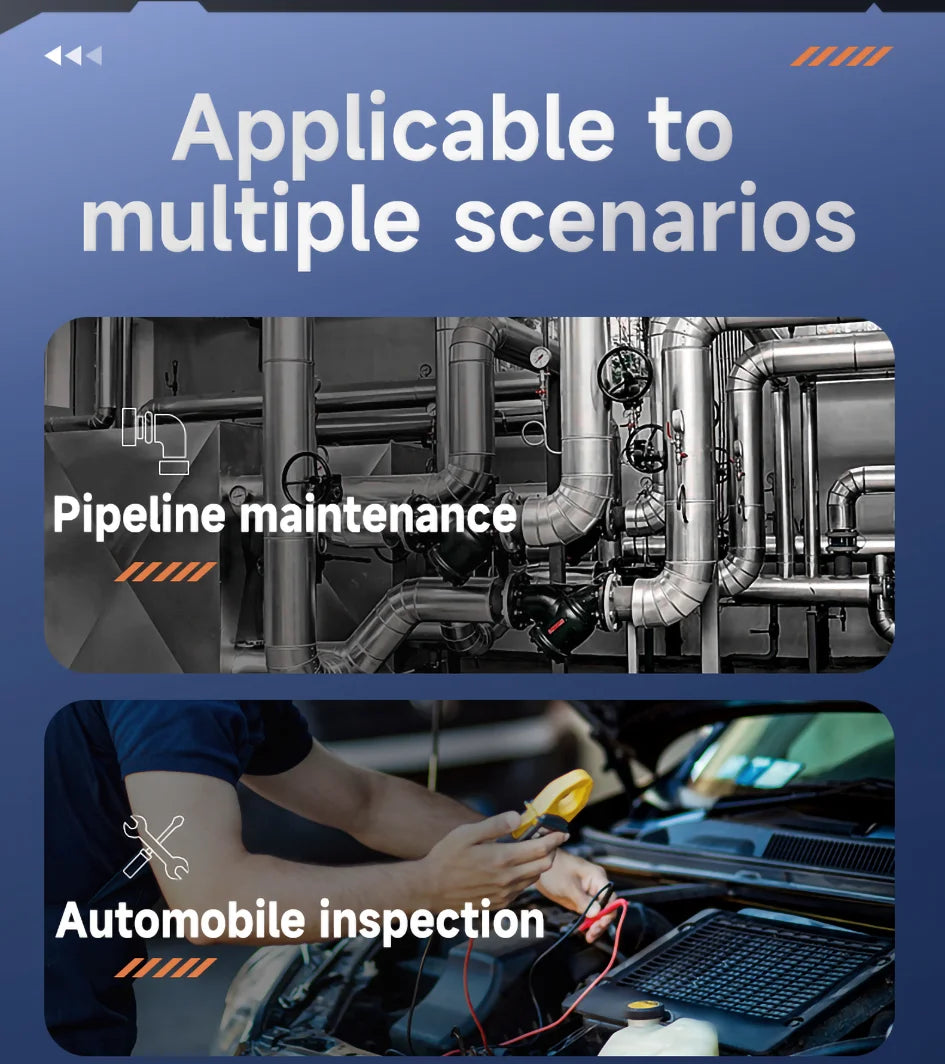 Industrial Endoscope Camera 4.3inch IPS Screen Sewer Pipe Inspection Camera for Car Repair IP67 Waterproof Probe Borescope