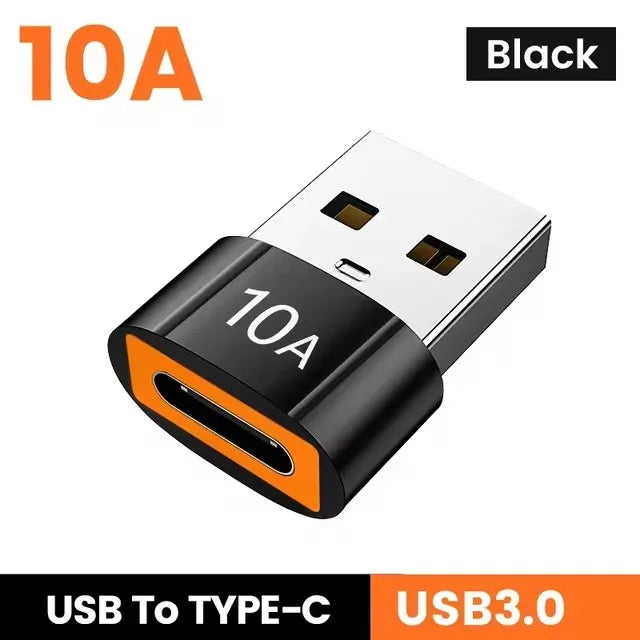 10A OTG Type C Female to USB A Male USB 3.0 to Type-C Converter Fast Charging Data Adapter for Laptop Xiaomi Samsung Oneplus