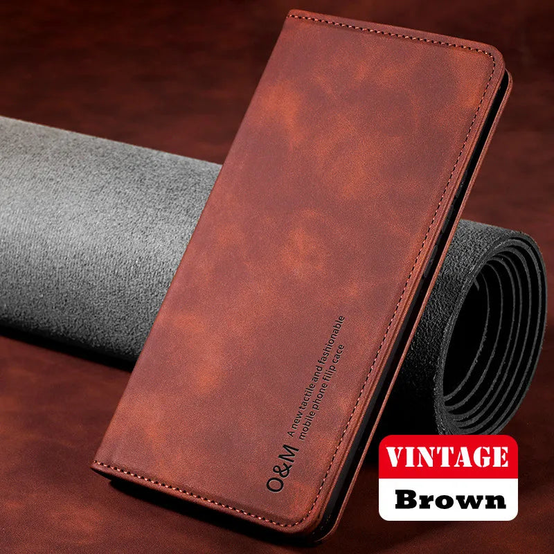 Leather Case For Honor 70 90 200 300 500 400 Global X9C Magic 7 8 Pro Stand Flip Wallet Cover Card Slot and Magnetic buckle