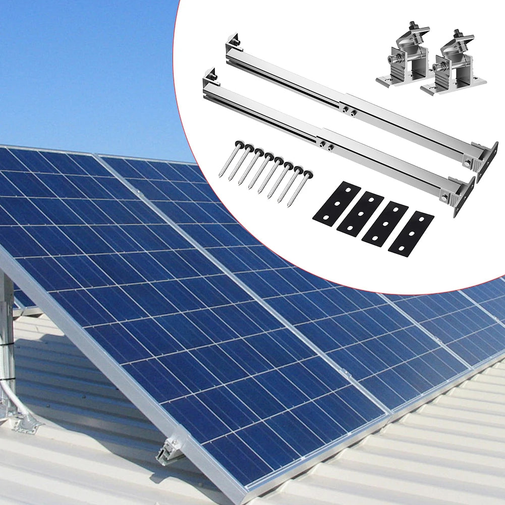 Solar Panel Foot Mount Adjustable Solar Panel Tilt Mount Bracket Aluminum Alloy Solar Panel Mount Support Kit For RV Roof Boat