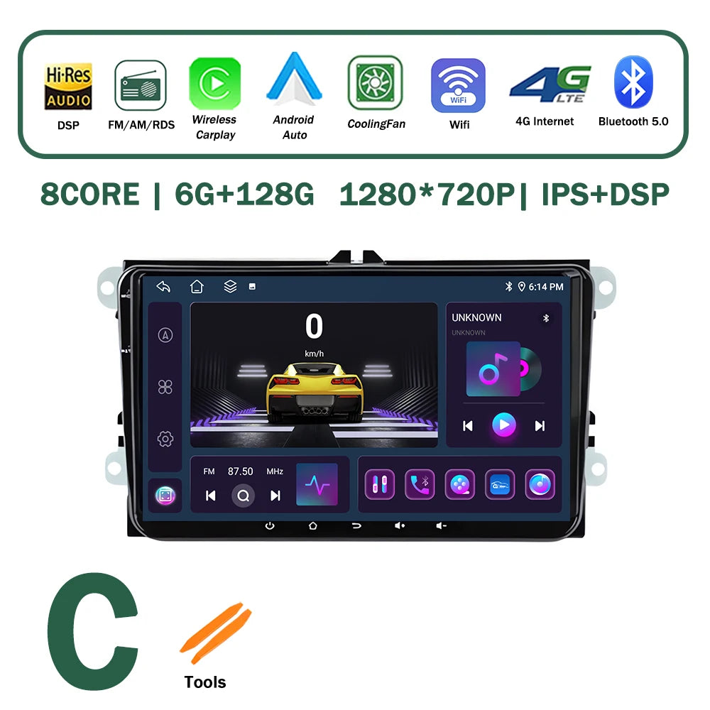 Android OS for VW Volkswagen Golf Polo Skoda Rapid Octavia Tiguan Passat Amarok Car Multimedia Video Stereo Player GPS Carplay