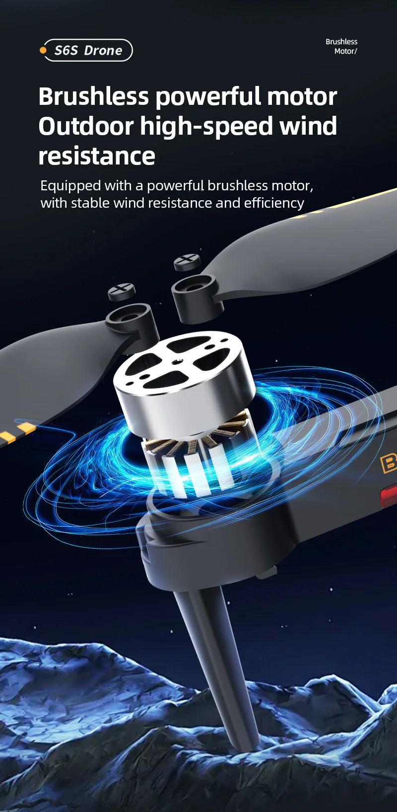 Hot Shark Drone S6S Brushless Professional 8K HD Camera WIFI FPV Obstacle Avoidance Optical Flow RC Foldable Quadcopter Toys