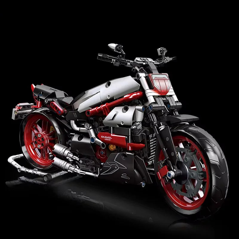 Technical Motorcycle Model 896PCS Building Blocks Moto Racing Motorbike City Vehicle Sets Off Road MOC Kits Brick Toys For Boy