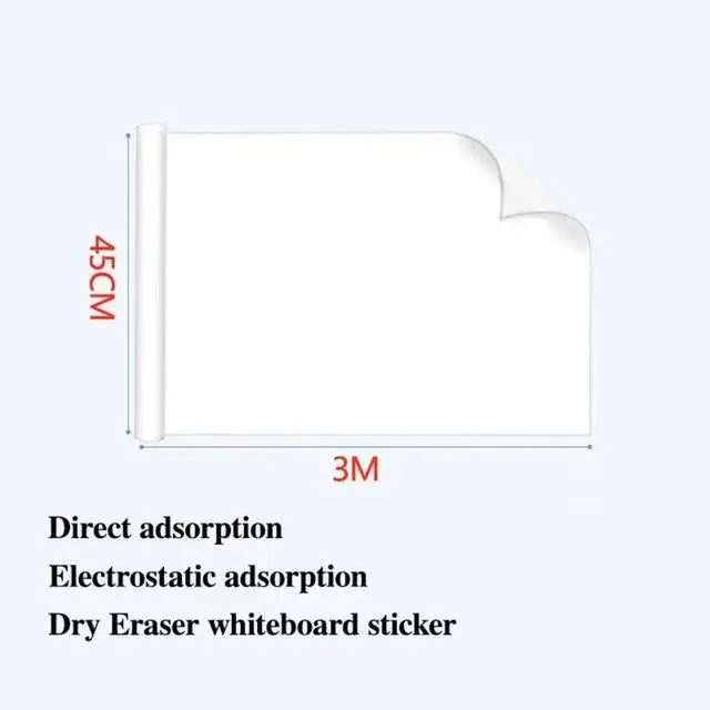 Premium Whiteboard Wall Sticker Static Cling, No Adhesive No Damage To Wall, Easy To Clean and Reuse for Home, School and Office