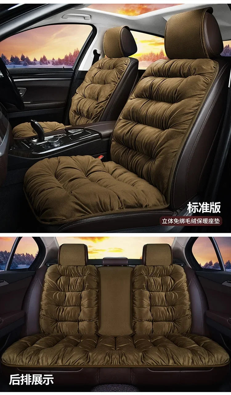 Winter Warm Car Seat Cushion Front Single Seat Rear Seat Cushion Down Plush Butt Cushion Chair Cushion with Backrest