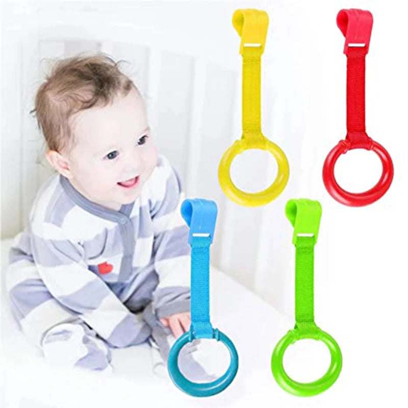 Baby Walking Assistant Pull Up Ring Safety Learning Stand Up Rings For Playpen Crib Hooks Bed Arm Exercise Gym For Toddler