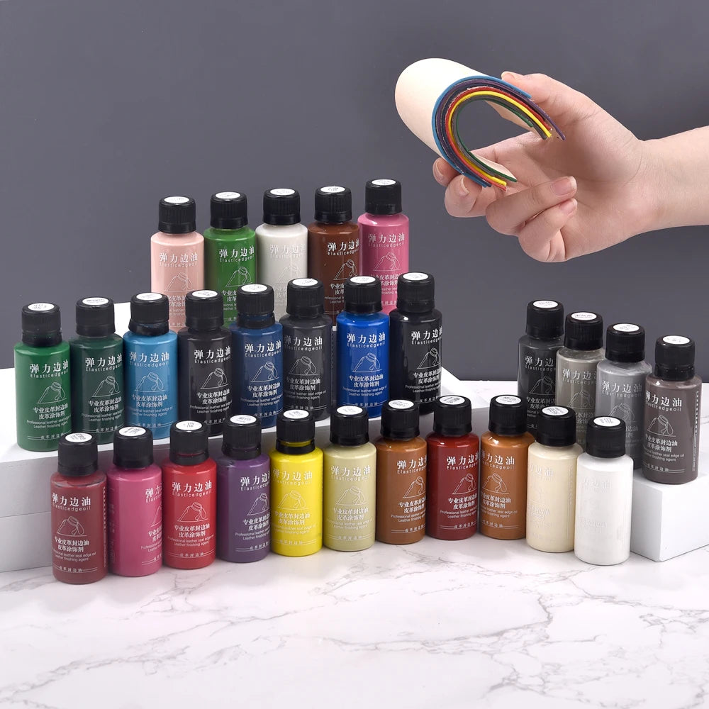 30ml Leather Edge Repair Paint Oil Dye Dressing Color Finish DIY Craft Leather Shoe Bag Coats Leather Elastic Edges Pigment