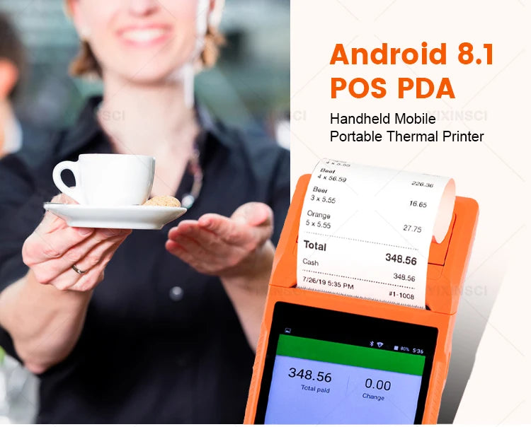 Handheld PDA Q3Pro/Q2Pro/Q1 4G Android 8.1 POS Machines Portable Electronic Ticket Printer 5.5 HD Support WiFi Scan POS System