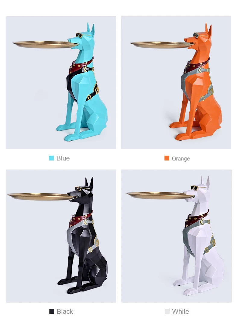 Design Tray dog Statue Butler Tray for Key Box Home Ornaments Animal Figurines Office Decoration Resin dog Sculpture decor Rooms