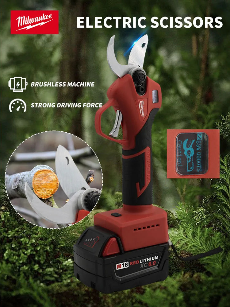 Milwaukee Electric Scissors LED Display  Scissors Electric Trimming Fruit Trees Gardening Bonsai Electric Tools For 18V Battery