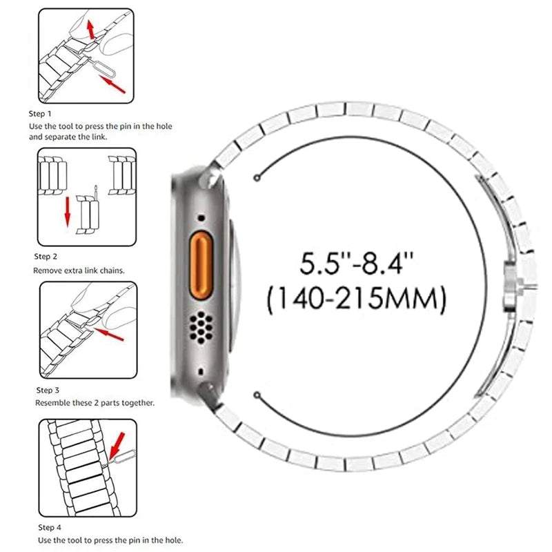 Stainless Steel Strap for Apple Watch Band Series 11 10 9 8 SE3 42mm 46mm 45mm 41mm 44mm 40mm Metal Bracelet IWatch Ultra 3 49mm