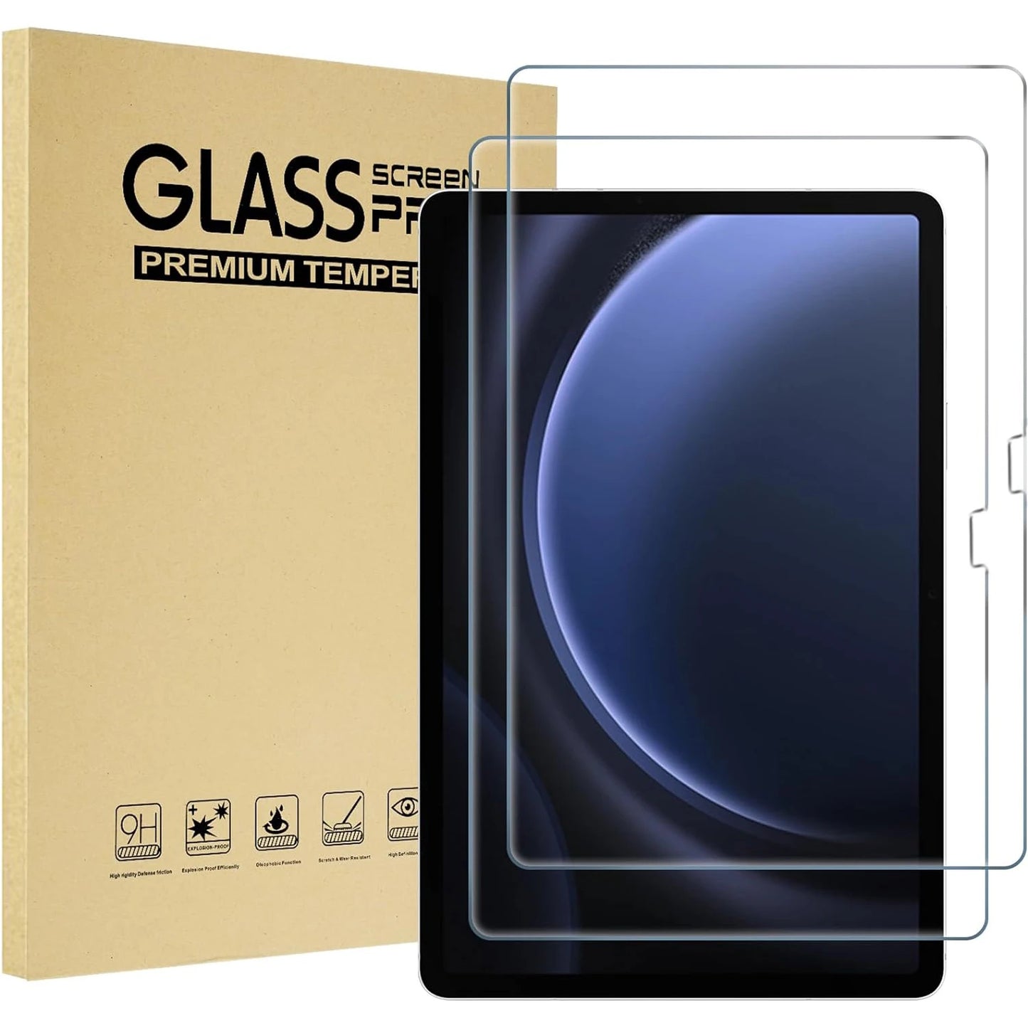 2pcs 9H Tempered Glass Screen Protector For Samsung Galaxy Tab S7 S8 S9 FE Plus 12.4'' 11.0 S5E A7 S6 Lite Tab A 10.1 A8 A9 Plus