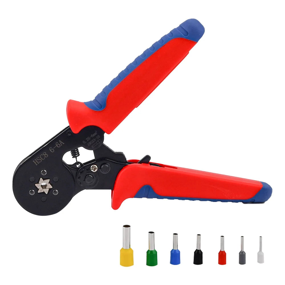 Manual Crimping Pliers HSC8 6-4A/HSC8 6-6A Tube Terminal Crimping Tool With Terminal Tip Set for Home Improvement and Electrica
