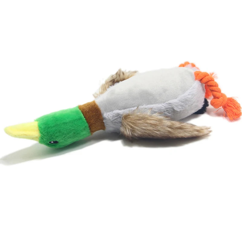 Cute Plush Duck Sound Pet Toys Stuffed Squeaky Animal Squeak Dog Toy Cleaning Tooth Dog Chew Rope Toys Pet Dog Accessories Toys