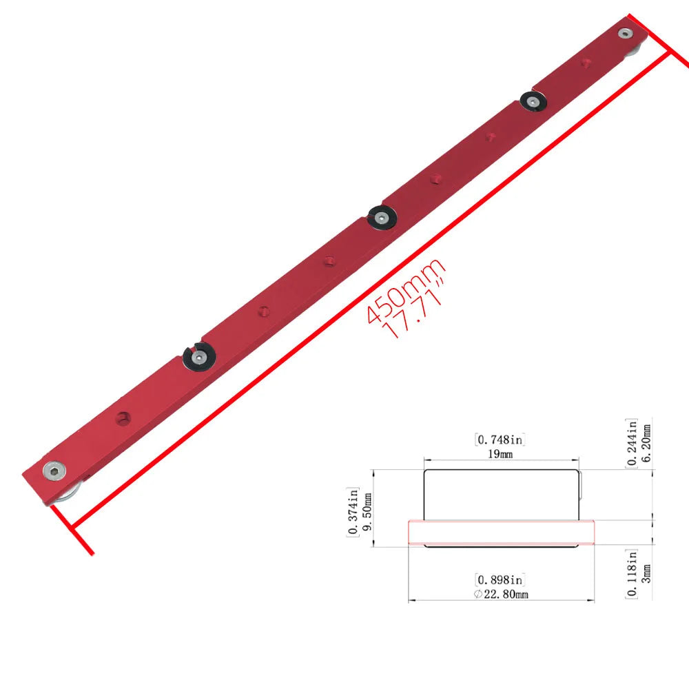 T Tracks Hardware Red Woodworking T Slot Slider Practical Pusher Modification Metal Miter Tool Bar Limit