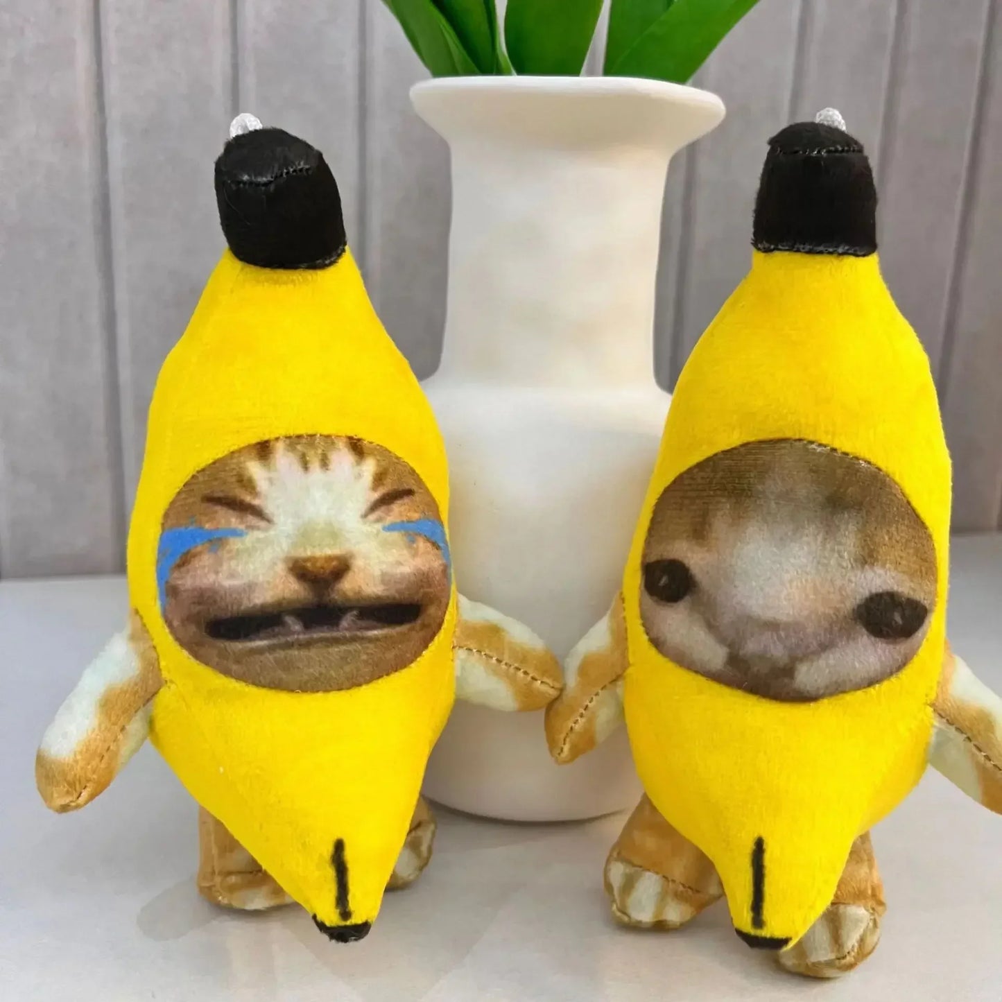 18cm 10cm Banana Cat Doll Pendant Keychain Crying Happy Banana Cat